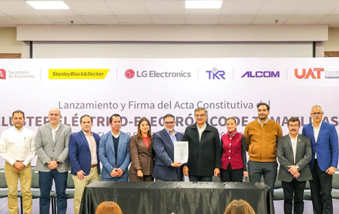 Atestiguaron Gobernador Américo Villarreal Anaya y Alcalde Carlos Peña Ortiz integración del primer Clúster Eléctrico-Electrónico