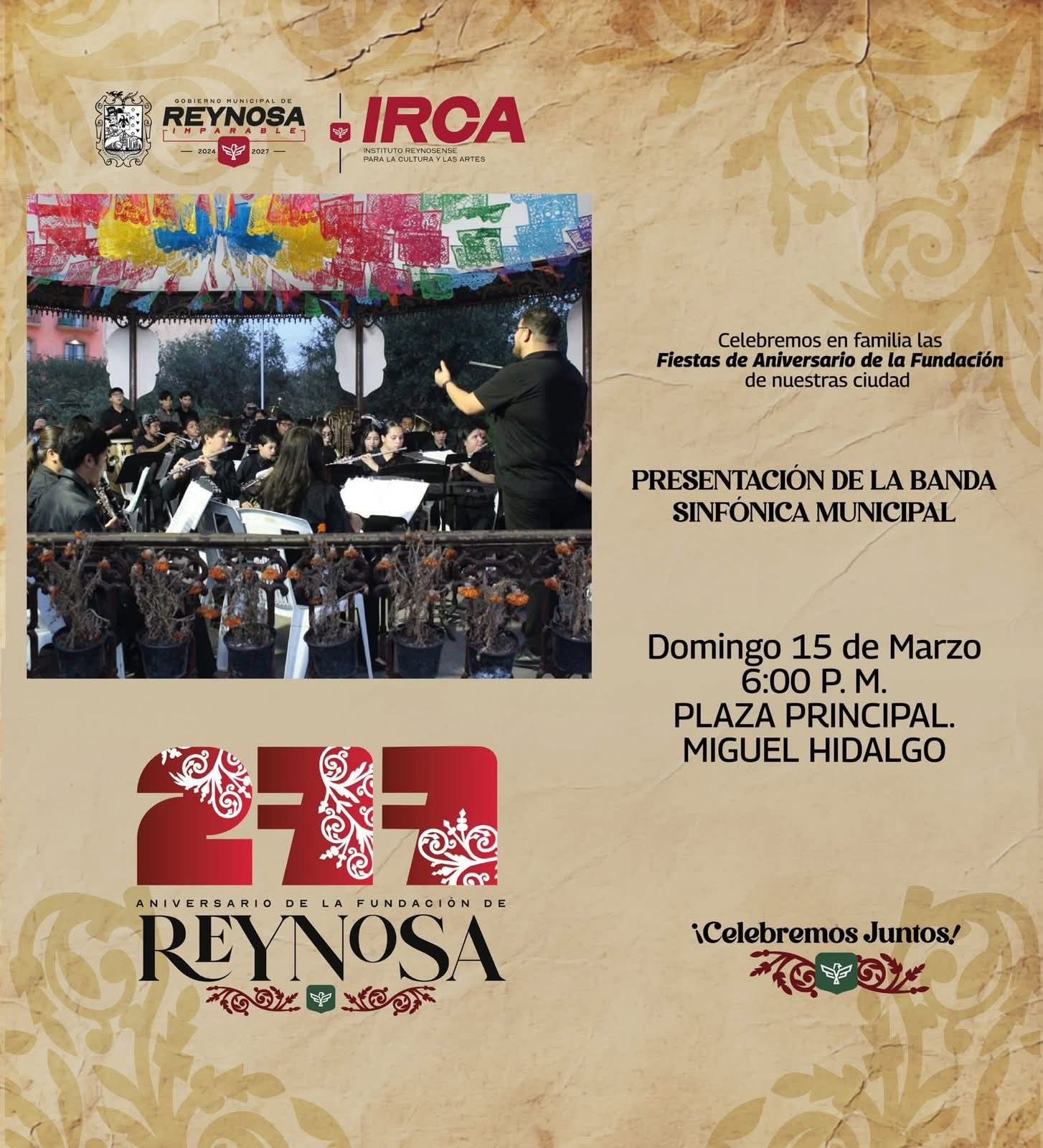 Plazas Miguel Hidalgo y Treviño Zapata, Foros de Arte y Cultura en el 277 Aniversario de la Fundación de Reynosa