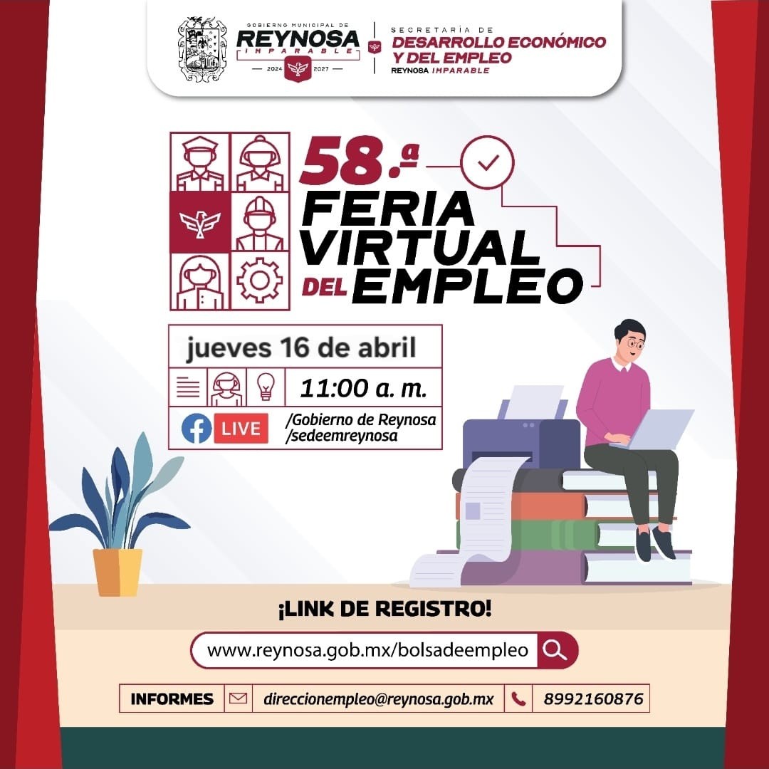 Acercará Feria Virtual de Empleo oportunidades laborales en Reynosa